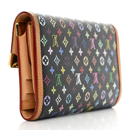 Louis Vuitton Monogram Multicolor Porte Tresor International Wallet Black 3 of 13