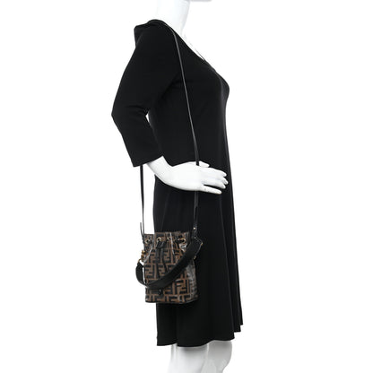 Fendi Vitello Liberty F is Fendi Bi-Color FF 1974 Embossed Mini Mon Tresor Bucket Bag Maya Black 2 of 14