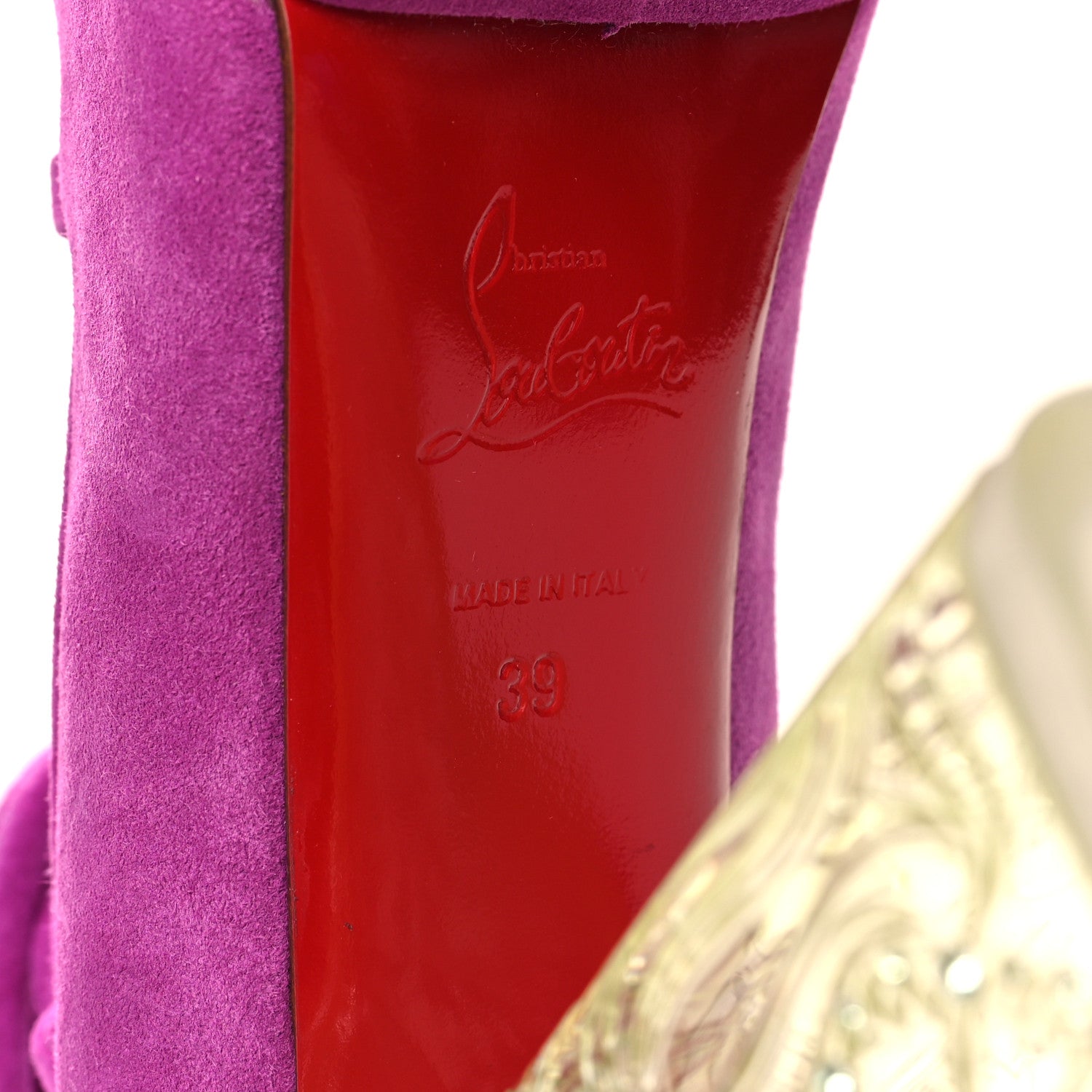 Christian Louboutin Veau Velours Loubi Mystery Yazefir 130mm Platform Pumps 39 Bougainvillier 7 of 9