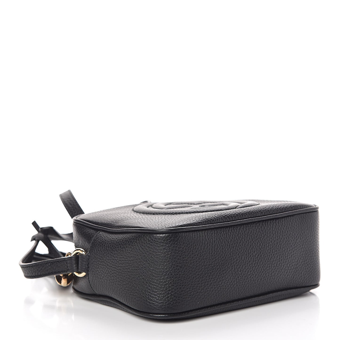 Pebbled Calfskin Small Soho Disco Bag Black