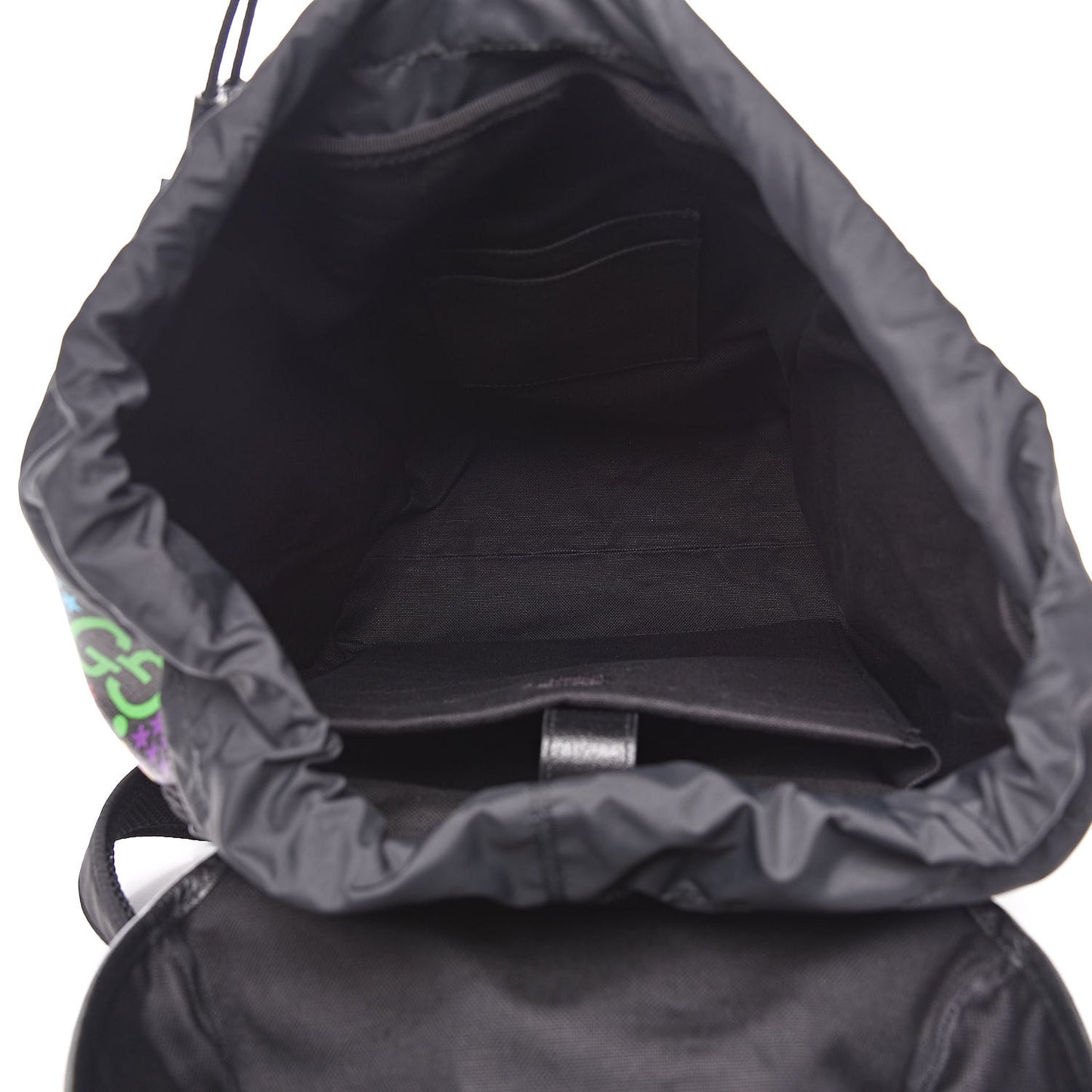 GG Supreme Monogram Psychedelic Medium Double Buckle Backpack Black Multicolor