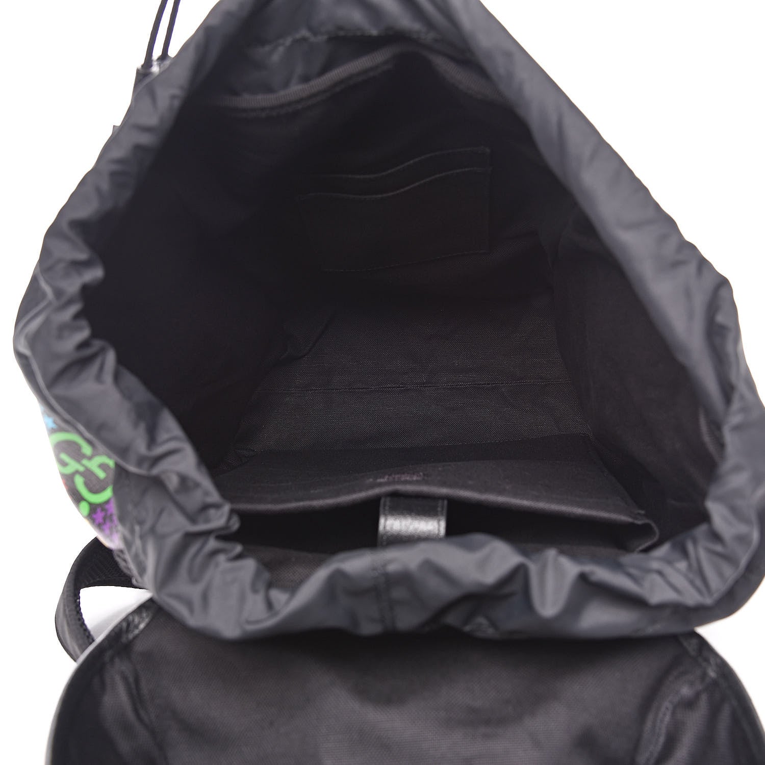 Gucci GG Supreme Monogram Psychedelic Medium Double Buckle Backpack Black Multicolor 5 of 9