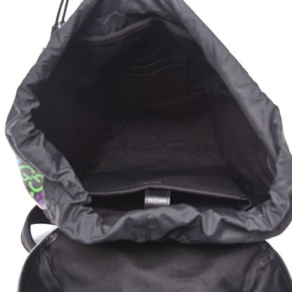 Gucci GG Supreme Monogram Psychedelic Medium Double Buckle Backpack Black Multicolor 5 of 9