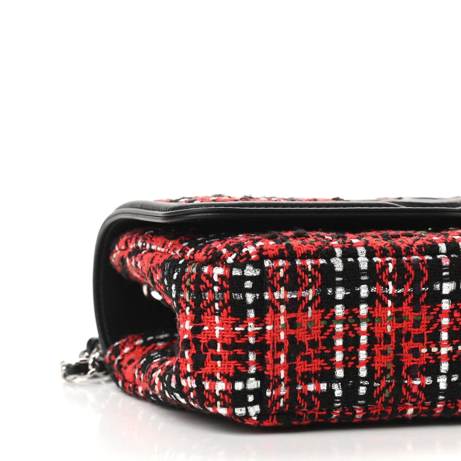 Chanel Tweed Lambskin Quilted Small CC Filigree Flap Red Black 8 of 9