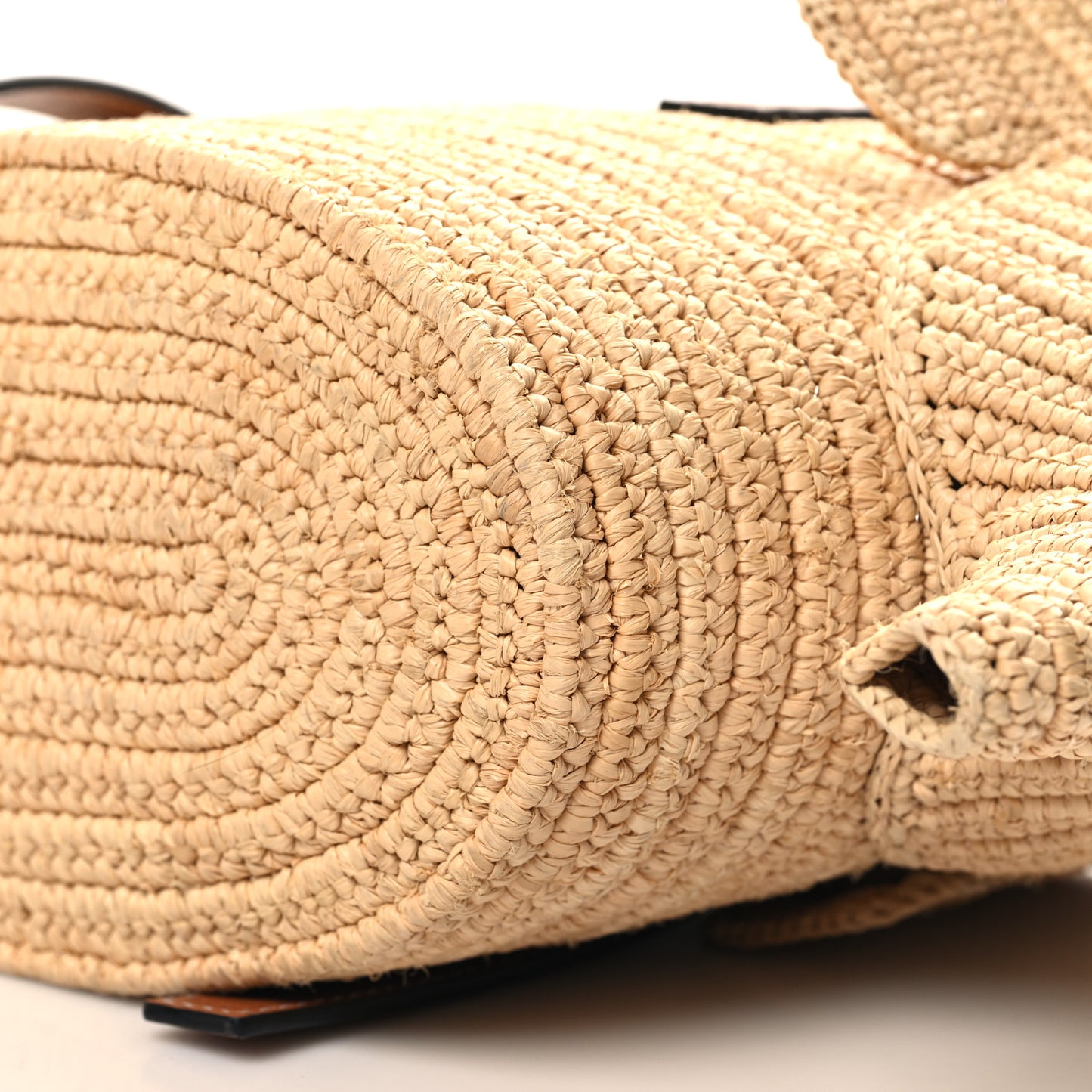 Raffia Small Elephant Basket Tote Bag Natural Tan