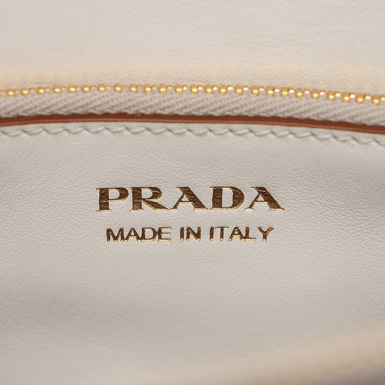 Prada Saffiano Whipstitch Medium Paradigme Bag White Caramel 7 of 7