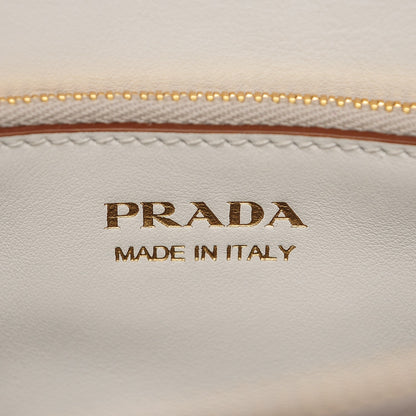 Prada Saffiano Whipstitch Medium Paradigme Bag White Caramel 7 of 7