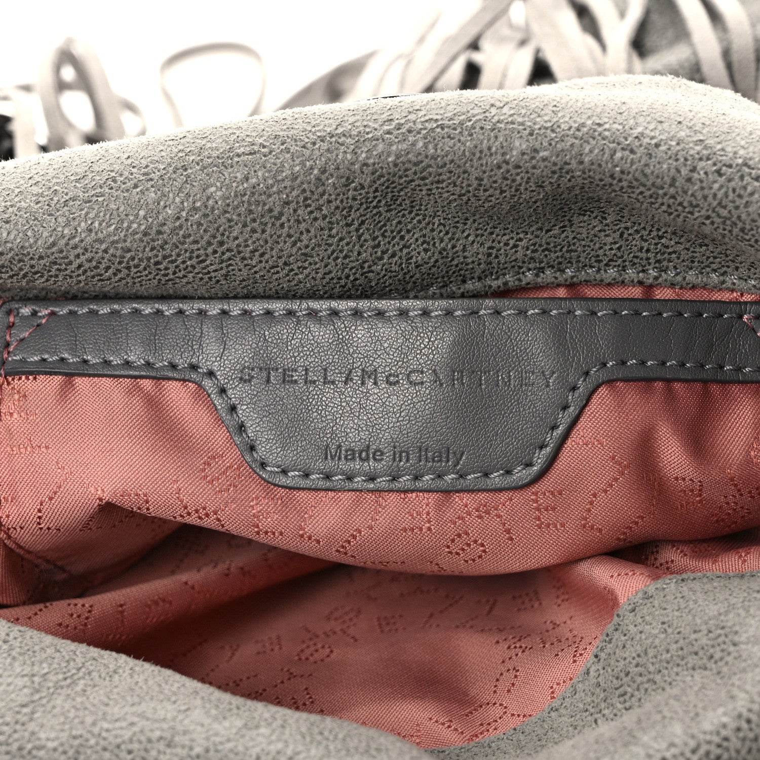 Stella McCartney Shaggy Deer Fringe Mini Falabella Tote Grey 6 of 13