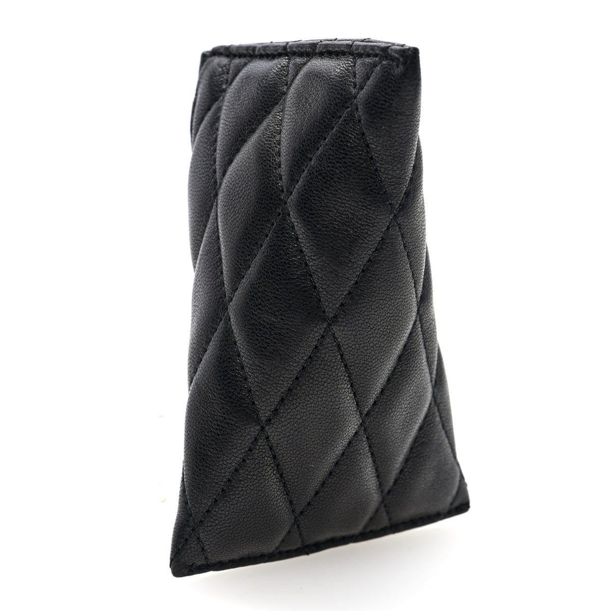 Lambskin Quilted Berlingo Bag Charm Black