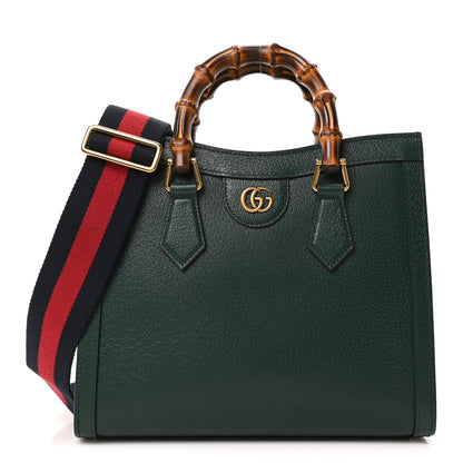 Gucci Textured Dollar Calfskin Web Small Diana Tote Bag Vintage Green Powder Pink 1 of 9