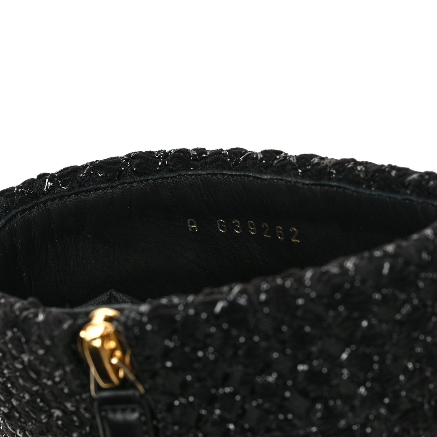 Tweed Pearl Cap Toe Boots 39.5 Black