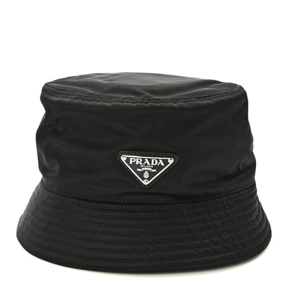 Prada Re-Nylon Metal Triangle Logo Mens Bucket Hat XXL Black 3 of 9