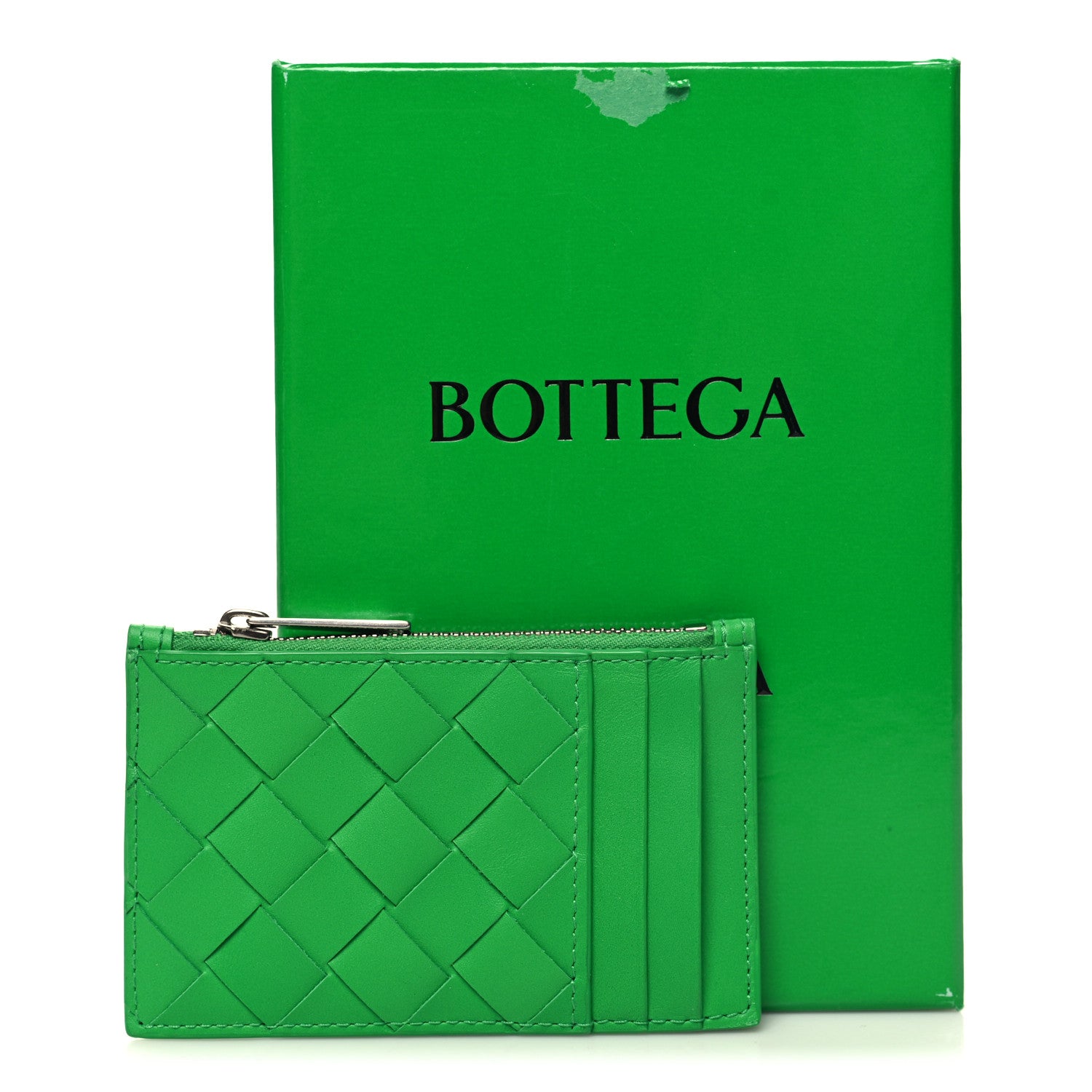 Bottega Veneta Calfskin Intrecciato Zip Card Holder Parakeet 8 of 8