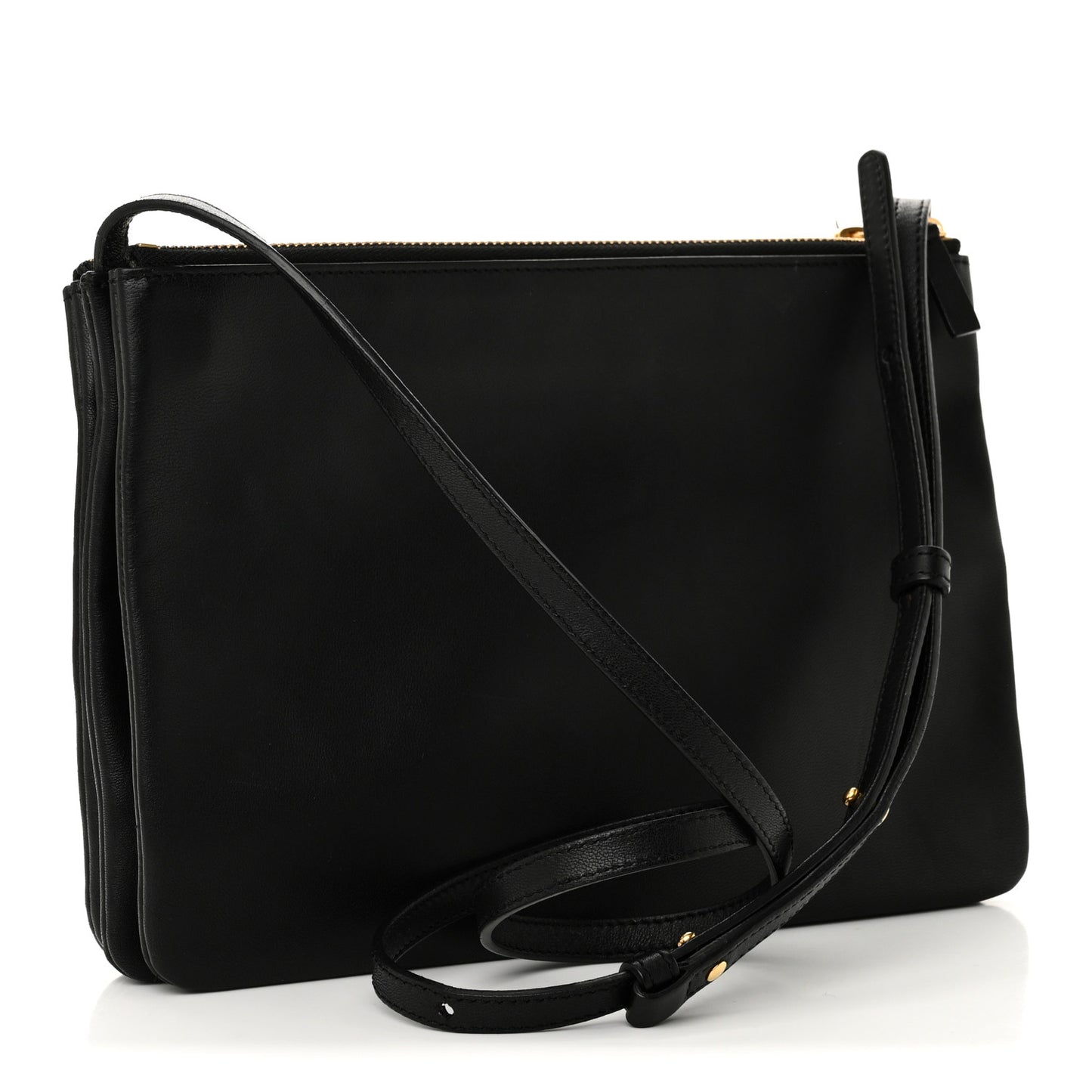 Lambskin Large Trio Crossbody Bag Black