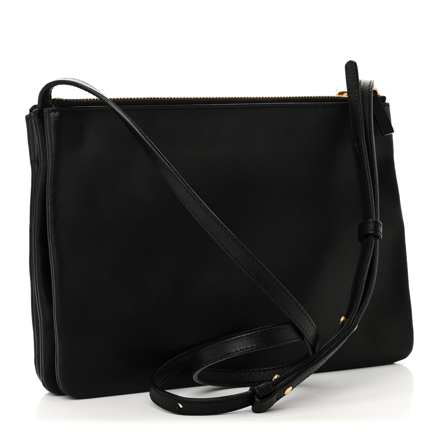 Celine Lambskin Large Trio Crossbody Bag Black 3 of 11