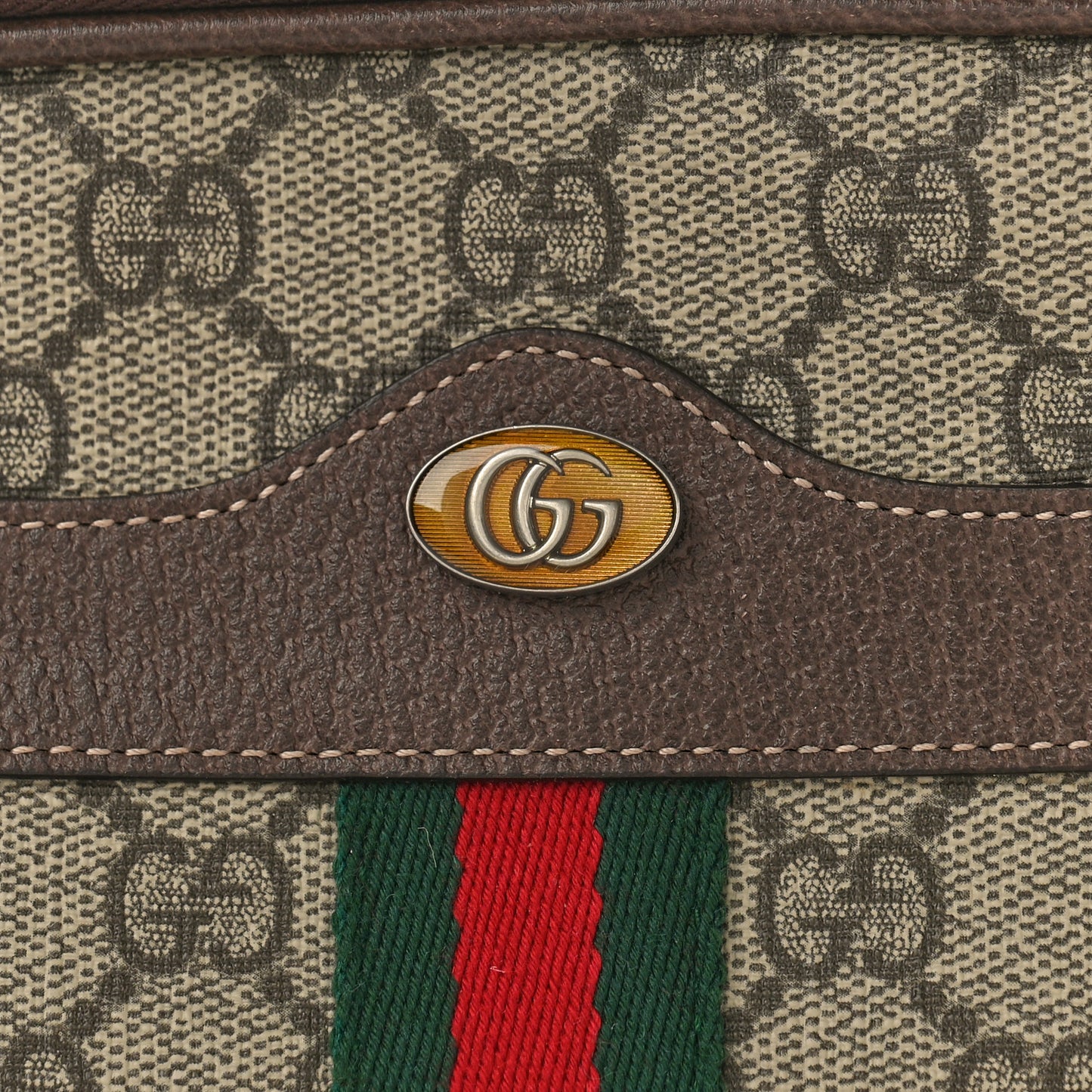 GG Supreme Monogram Ophidia Belted iPhone Case 85 34 Dark Brown