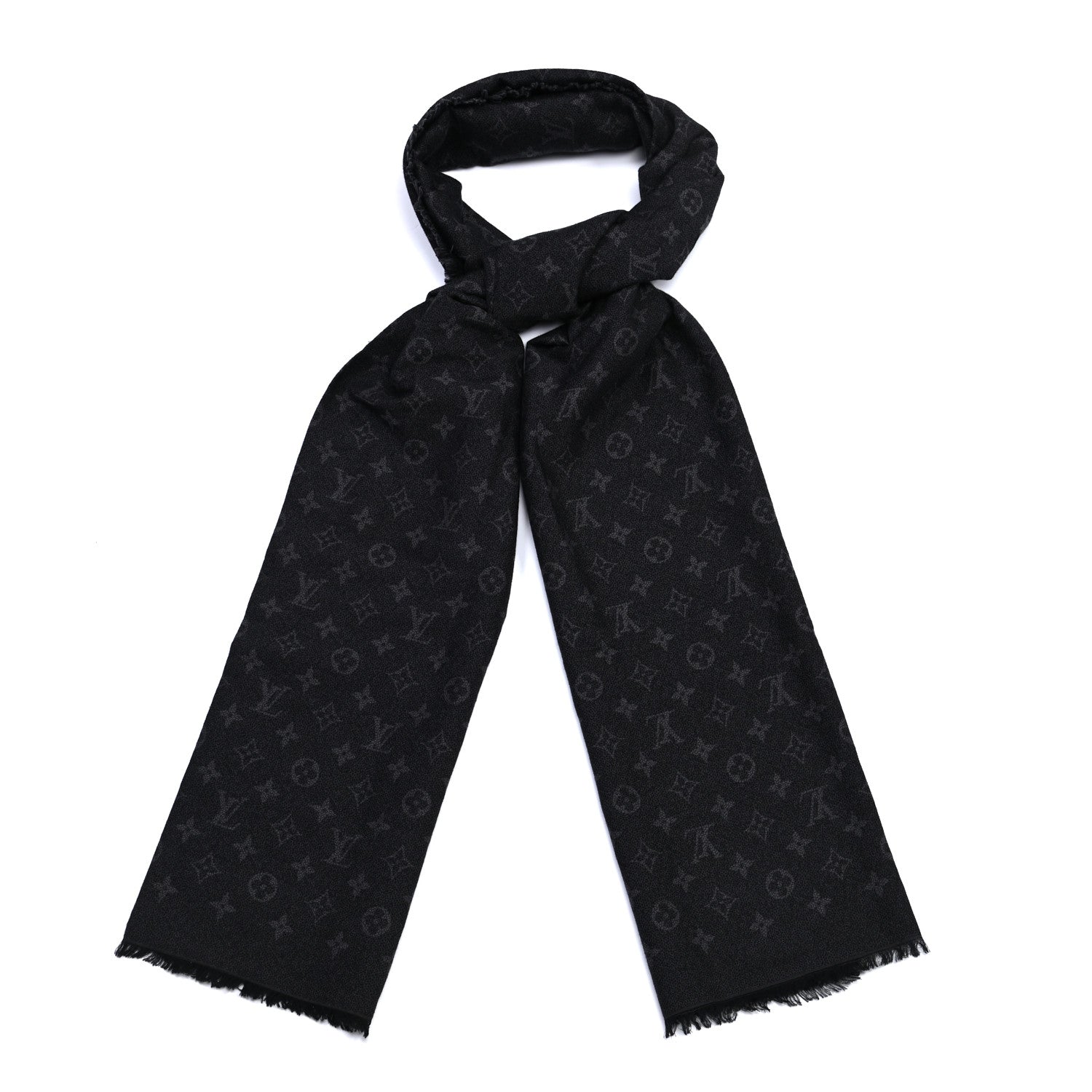 Louis Vuitton Cotton Monogram Shawl Gray 1 of 4