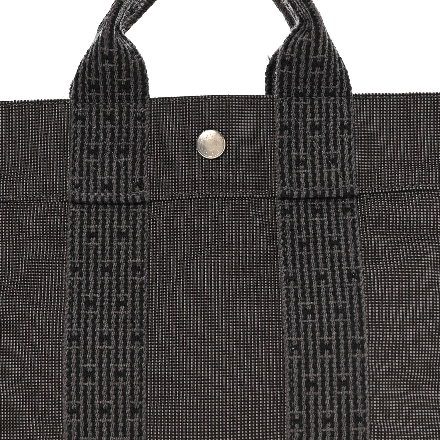 Hermes Canvas Herline PM Tote Grey 8 of 11