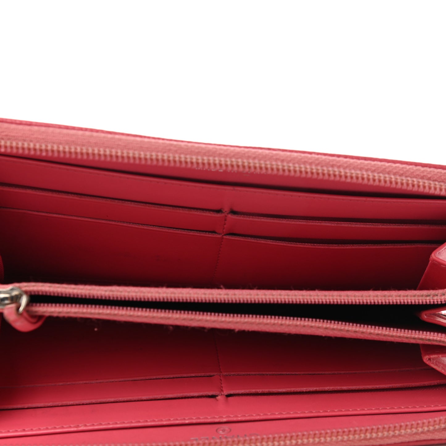 Caviar Large Timeless CC Zip Around Wallet Pink