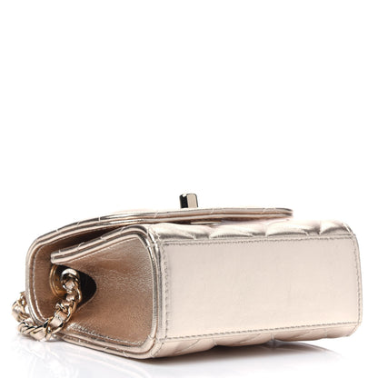 Chanel Metallic Lambskin Quilted Mini Trendy CC Clutch With Chain Gold 3 of 5