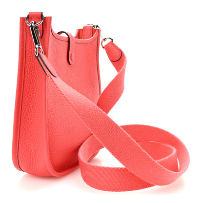Hermes Taurillon Clemence Evelyne TPM Rouge Pivoine 3 of 12