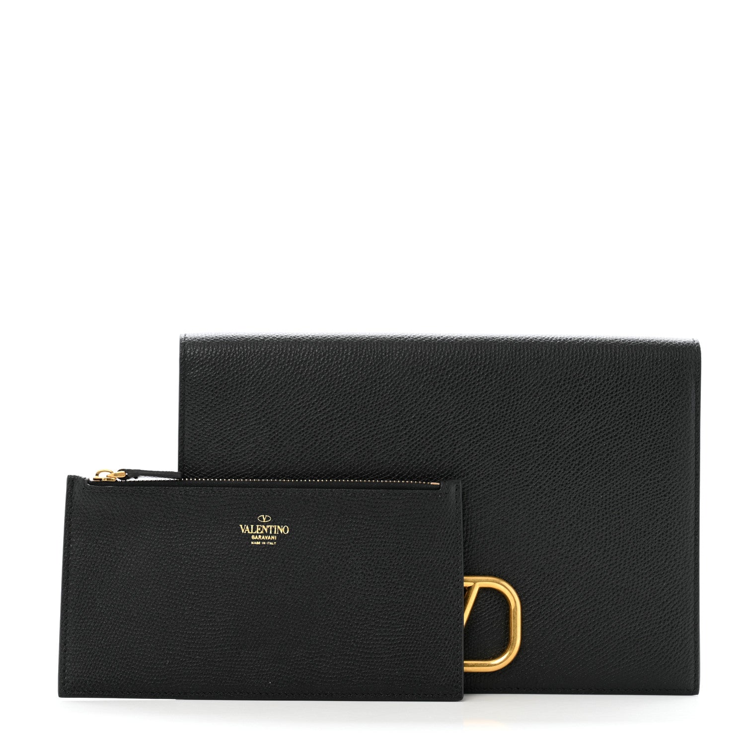 Valentino Garavani Grainy Calfskin Vlogo Signature Pouch Black 2 of 8