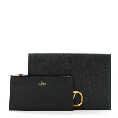 Valentino Garavani Grainy Calfskin Vlogo Signature Pouch Black 2 of 8