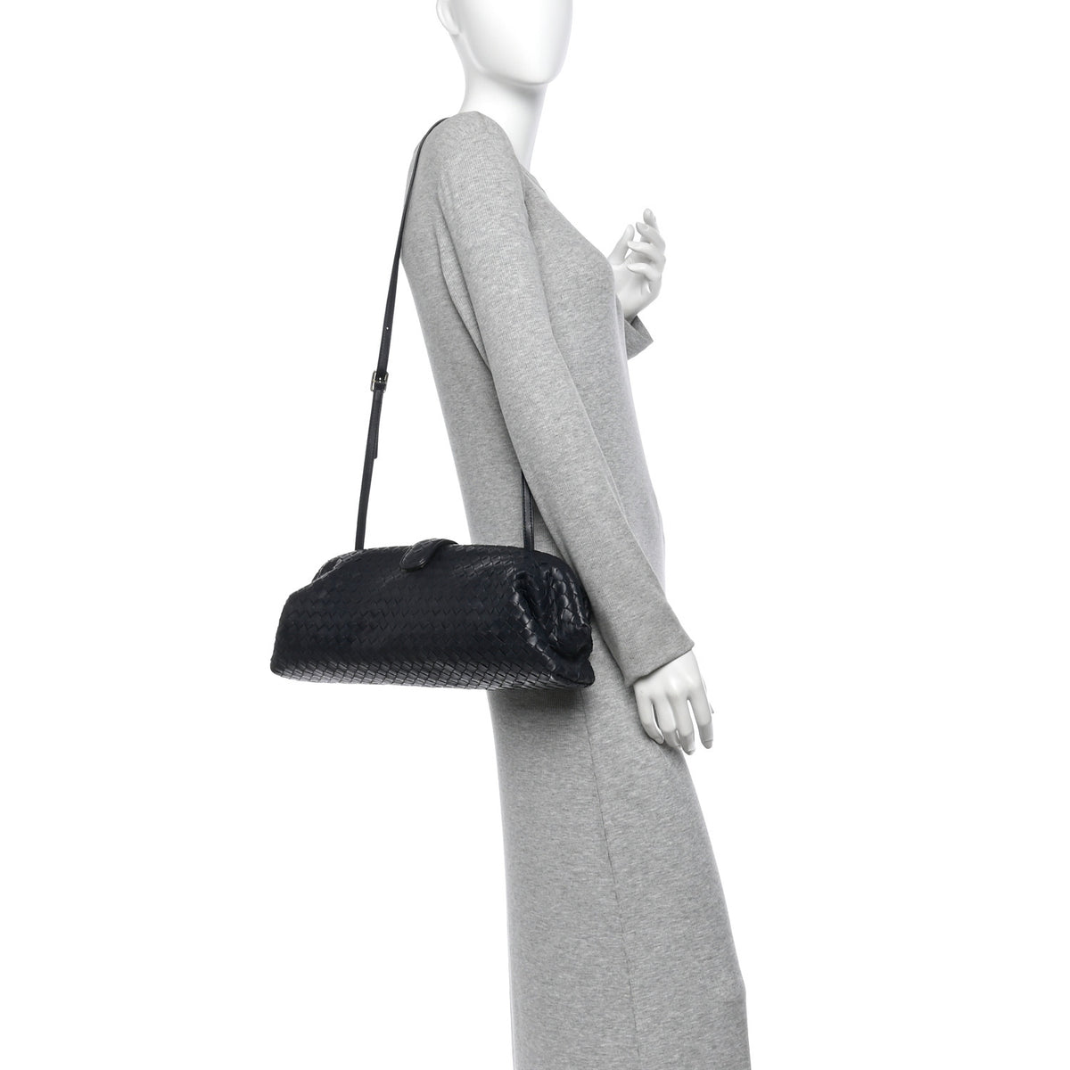 Bottega Veneta Nappa Intrecciato Maxi The Lauren 1980 Clutch Midnight 2 of 11