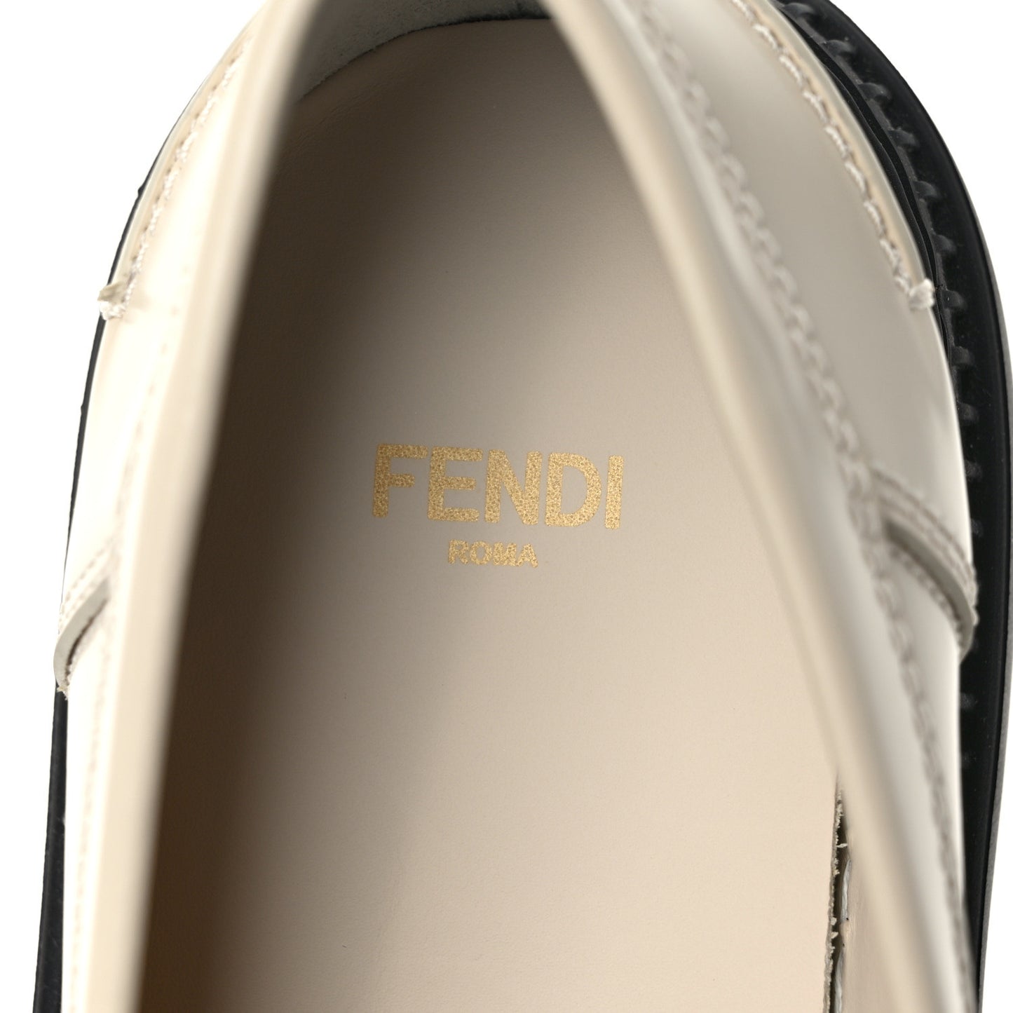 Vitello Abrasivato Fendigraphy 50mm Loafers 38.5 Blanco Babe