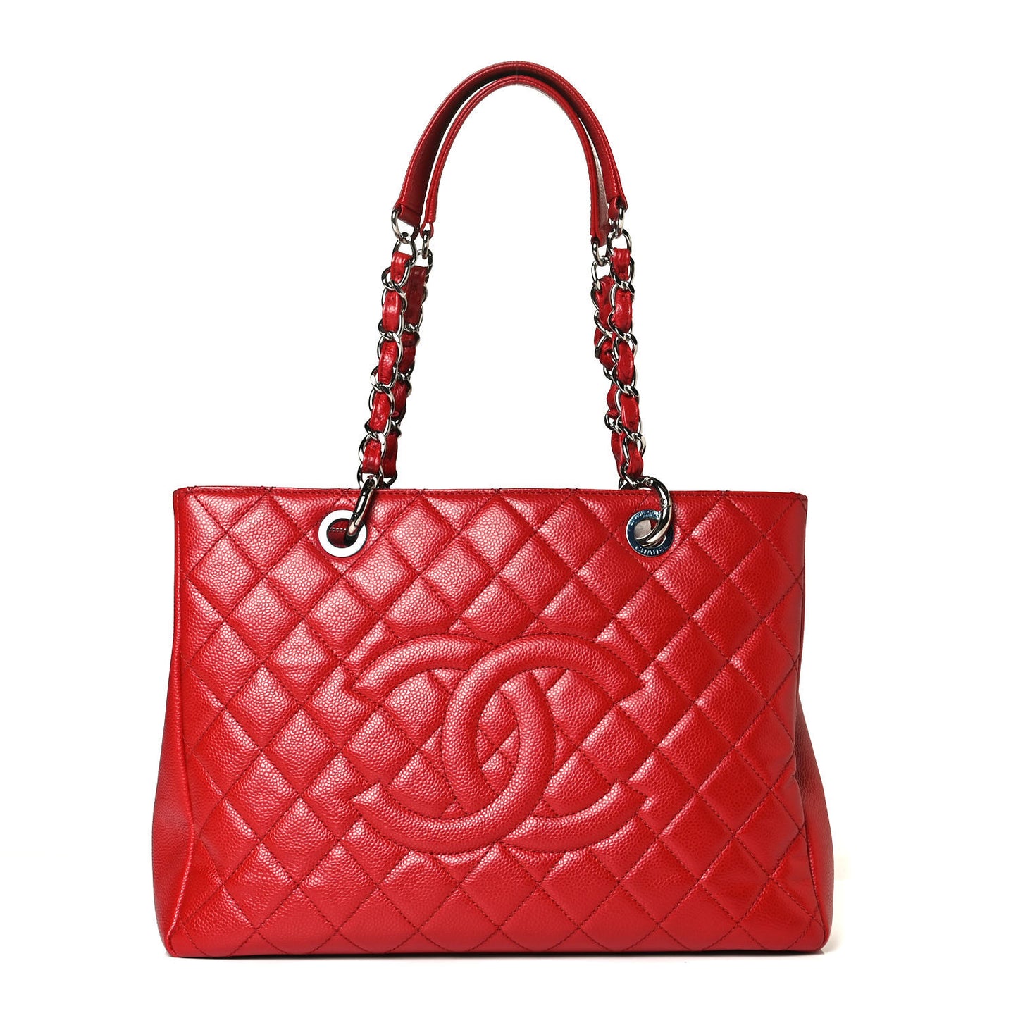 Caviar Quilted Grand Shopping Tote GST Red