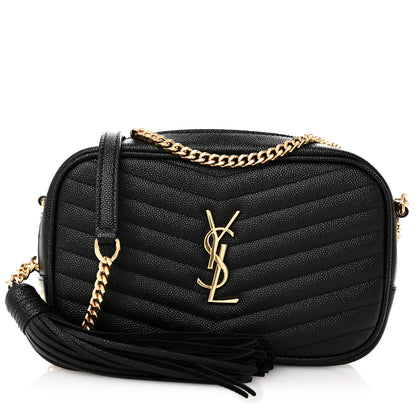 Saint Laurent Grain De Poudre Matelasse Monogram Mini Lou Camera Bag Black 1 of 10