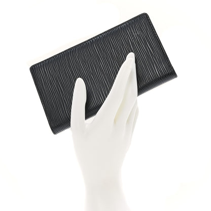 Louis Vuitton Epi Checkbook Organizer Wallet Black 2 of 7