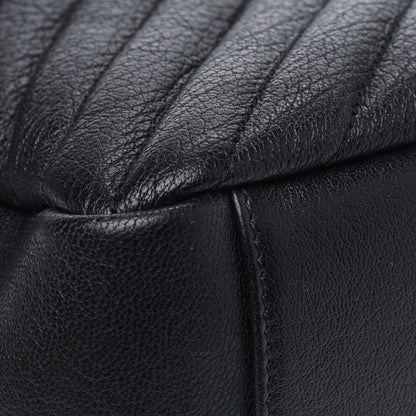Saint Laurent Sheepskin Matelasse Chevron Monogram Monochrome Large College Satchel Black 12 of 14