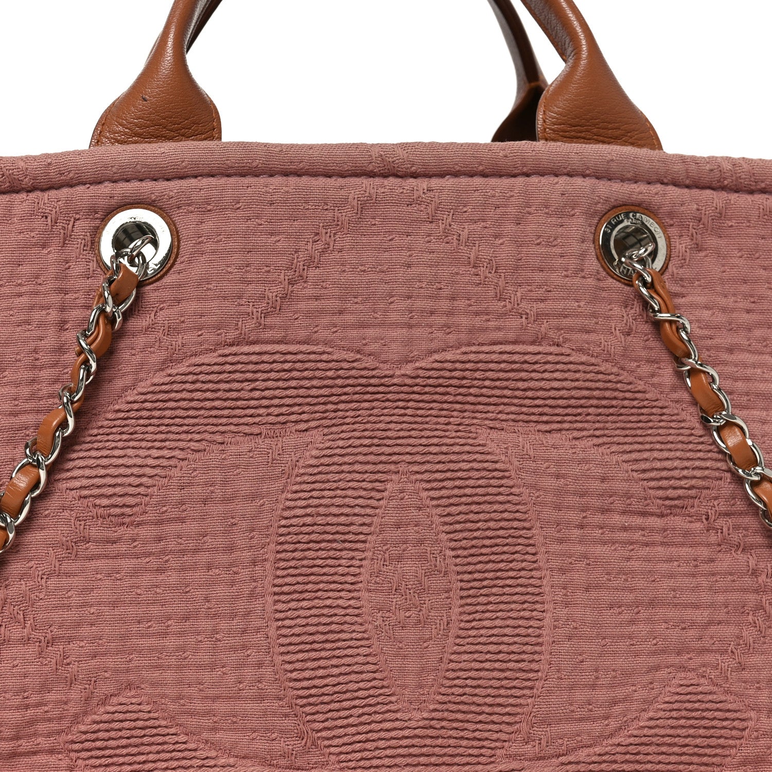 Chanel Canvas Large Double Face Shopping Tote Dark Pink 8 of 10