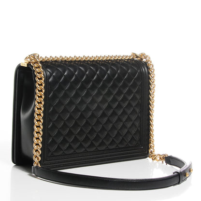 Chanel Lambskin Quilted Large Boy Flap Black 3 of 8