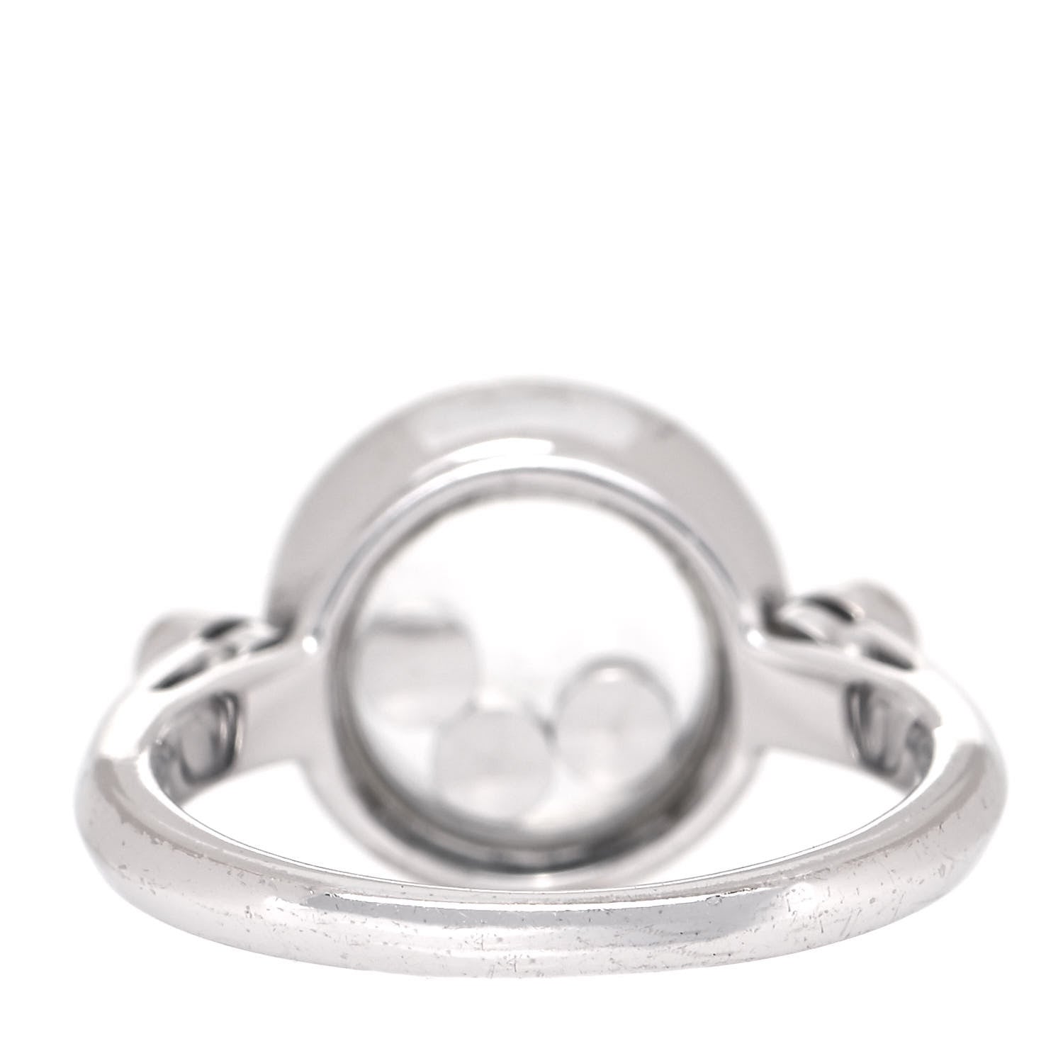Chopard 18K White Gold Happy Diamonds Circle Ring 50 5.25 5 of 10