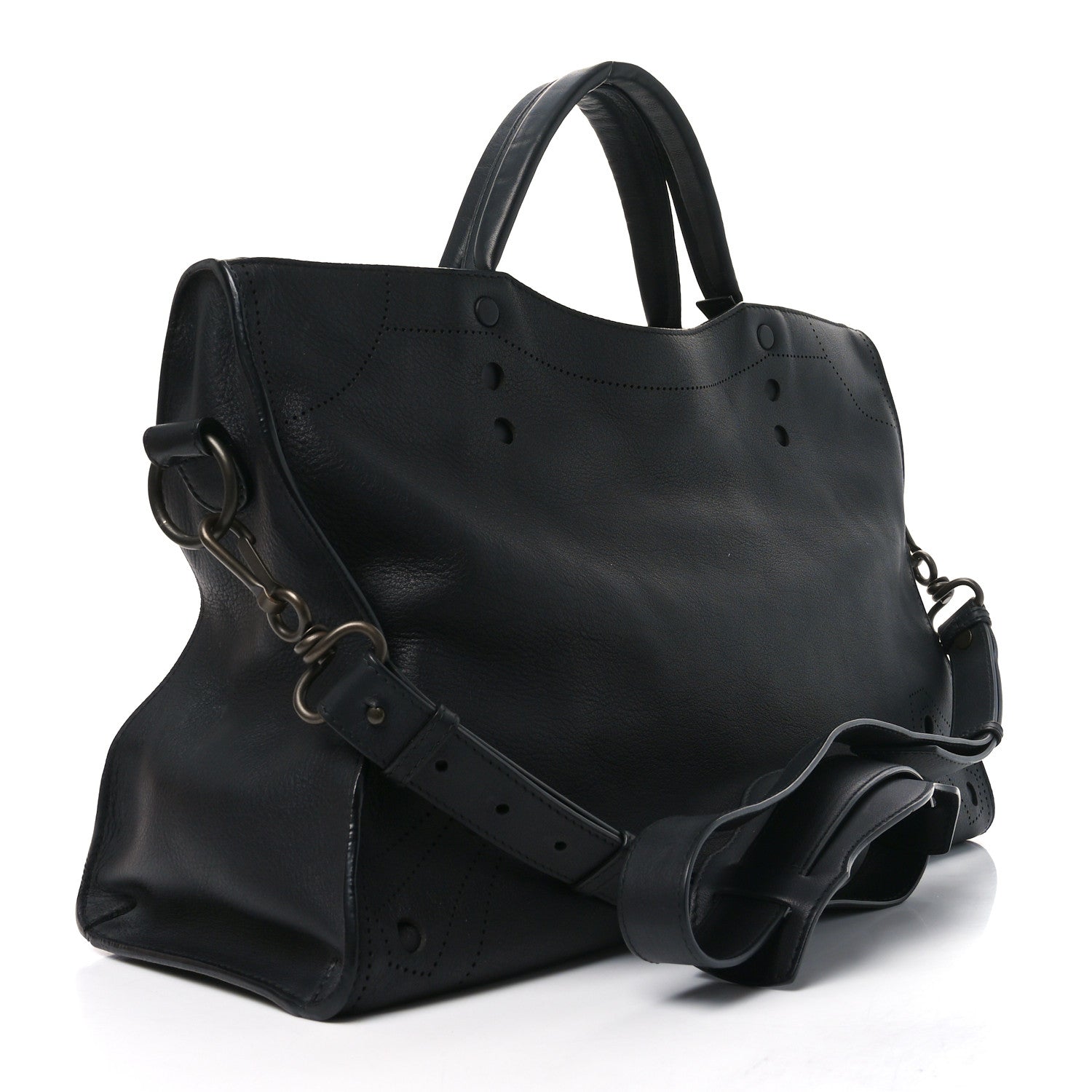Balenciaga Veau Soyeux Perforated Blackout Hardware City Black 4 of 11