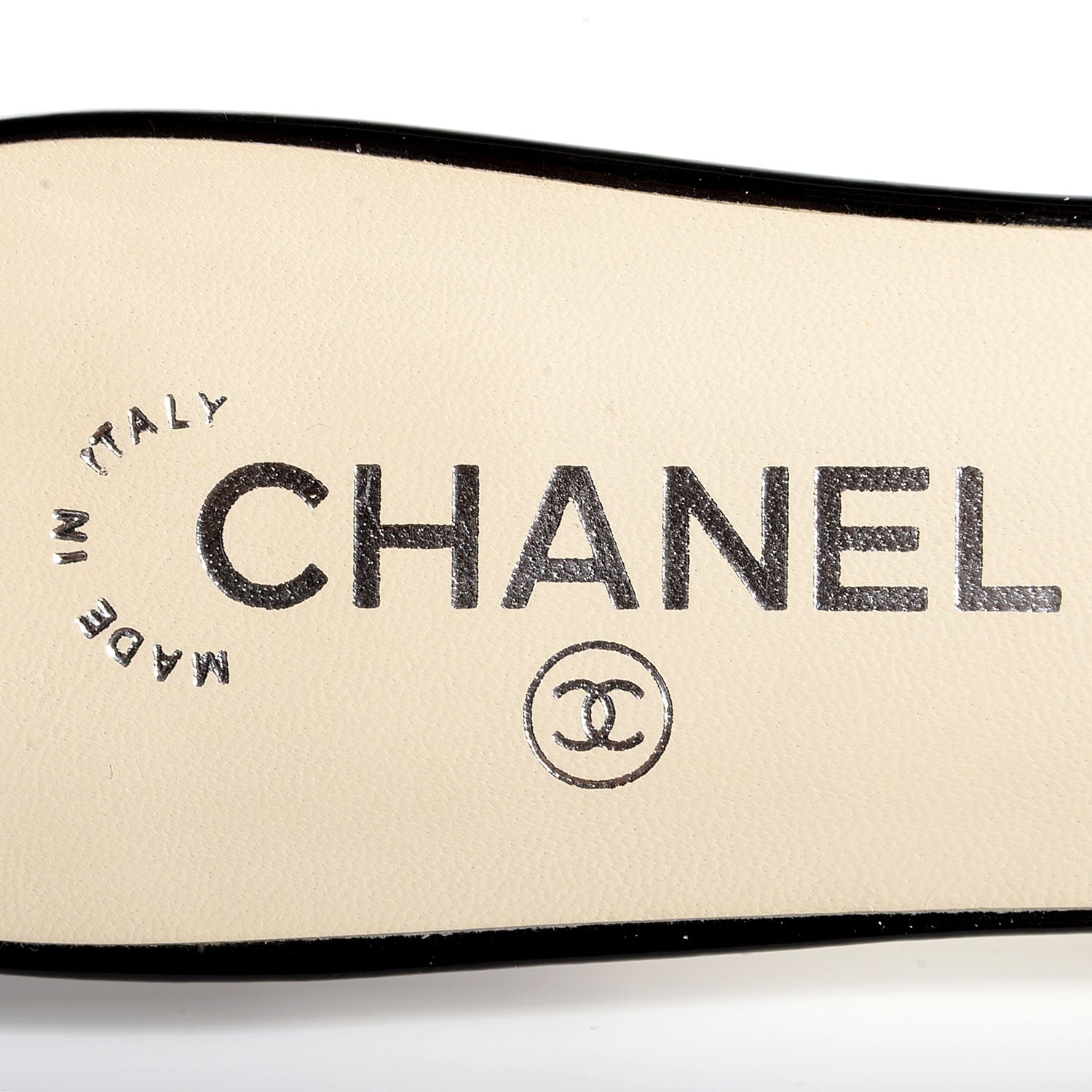 Chanel Vinyl Patent Leather CC Slides 41 Black 6 of 6