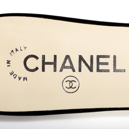 Chanel Vinyl Patent Leather CC Slides 41 Black 6 of 6