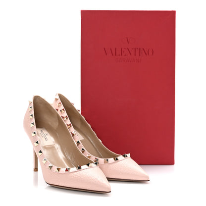 Valentino Garavani VALENTINO GARAVANI Pebbled Calfskin Rockstud 85mm Pumps 36 Rose Quartz 8 of 8