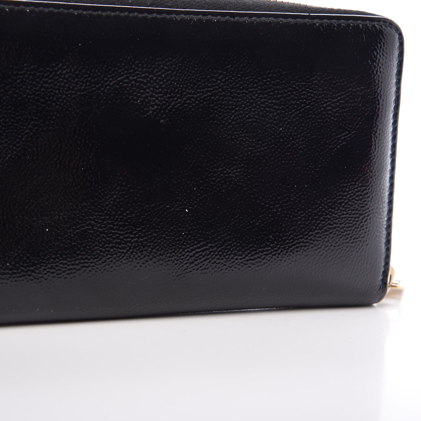 Patent Y Mail Zip Around Wallet Black