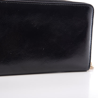 Saint Laurent Patent Y Mail Zip Around Wallet Black 9 of 11