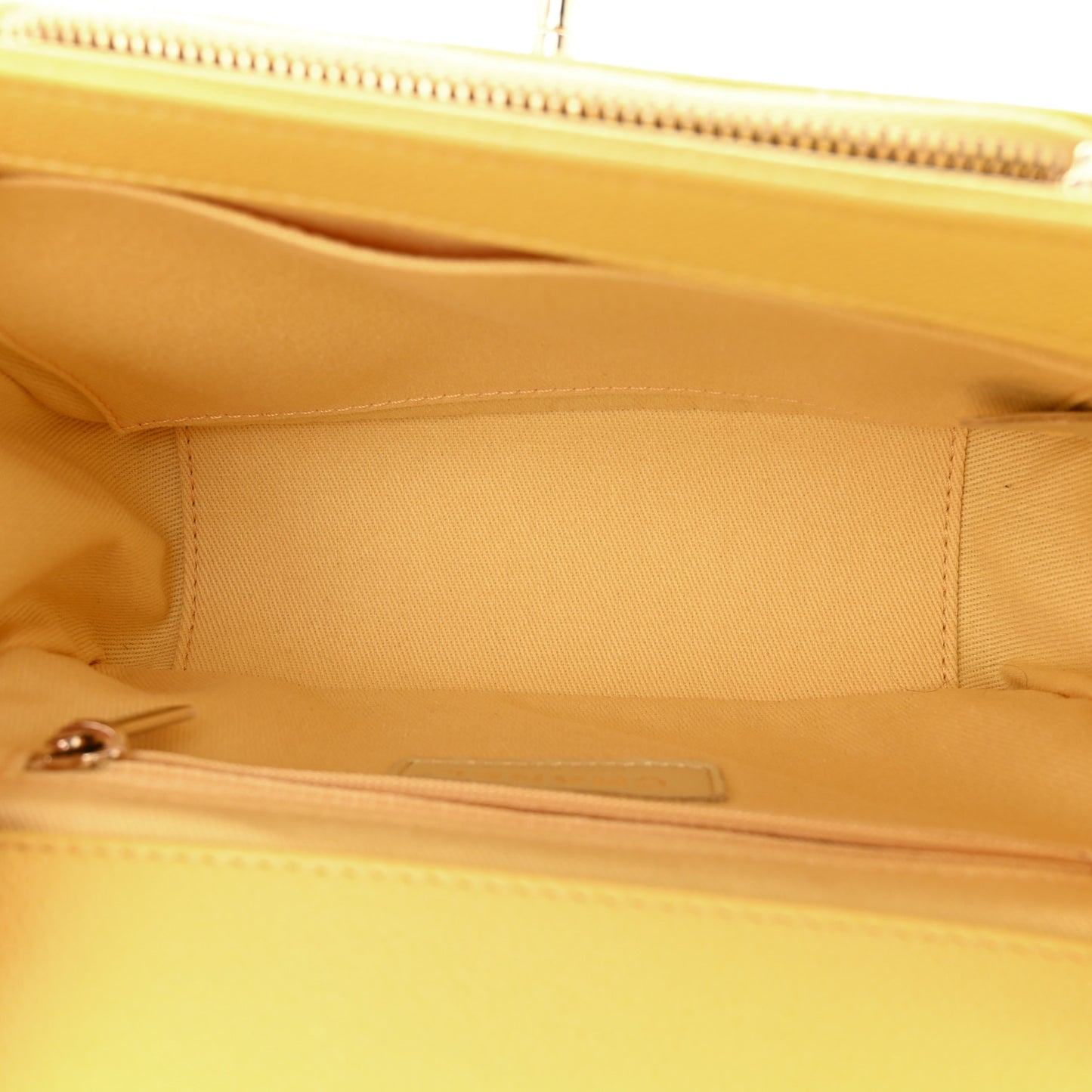 Caviar Quilted Small Business Affinity Flap Yellow