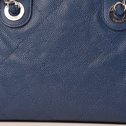 Chanel Caviar Quilted Deauville Bowling Bag Blue 8 of 10