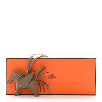 Hermes Milo Lambskin Grigri Rodeo Pegase Horse Bag Charm PM Etoupe 5 of 5
