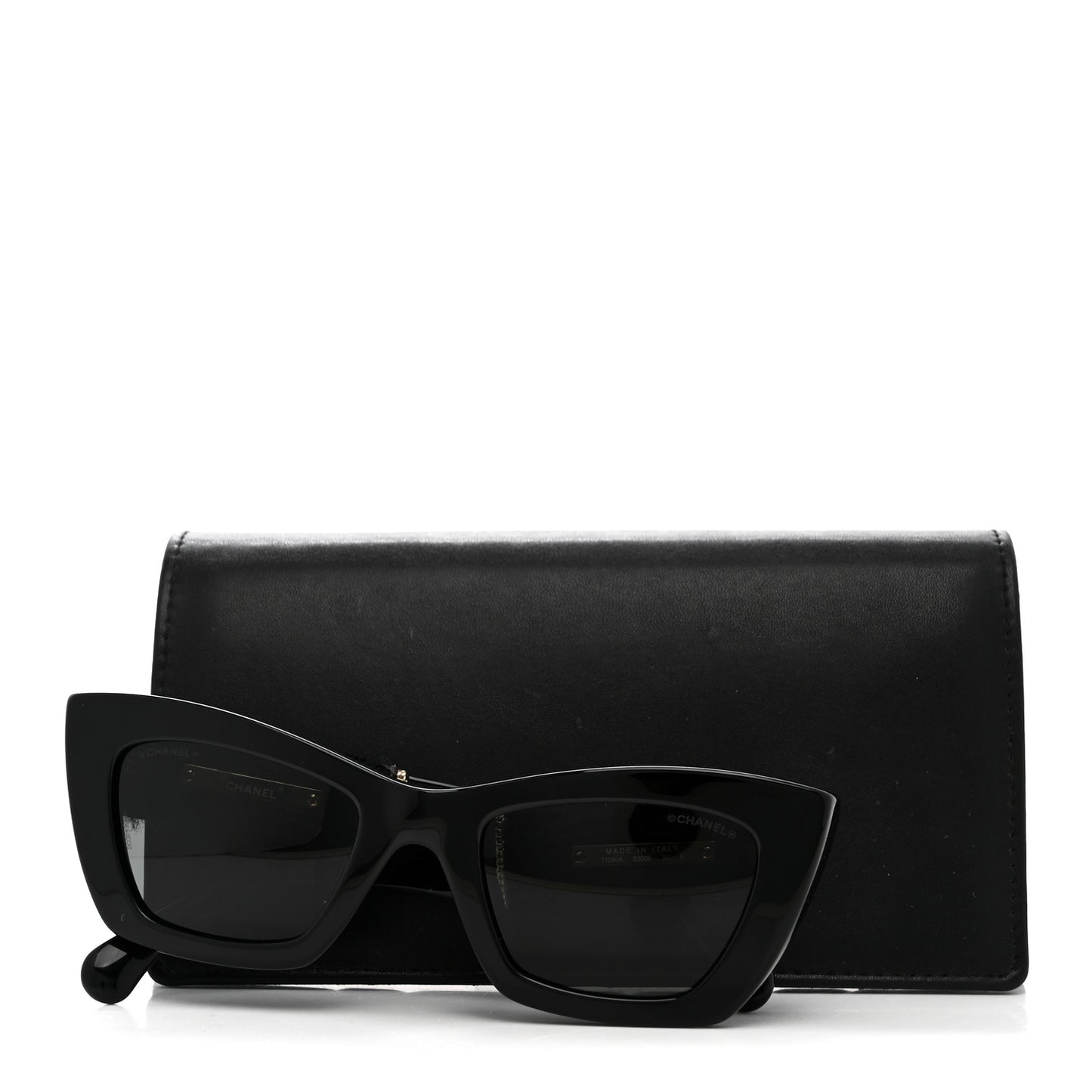 Acetate Tweed CC Cat Eye Sunglasses 71550A Black