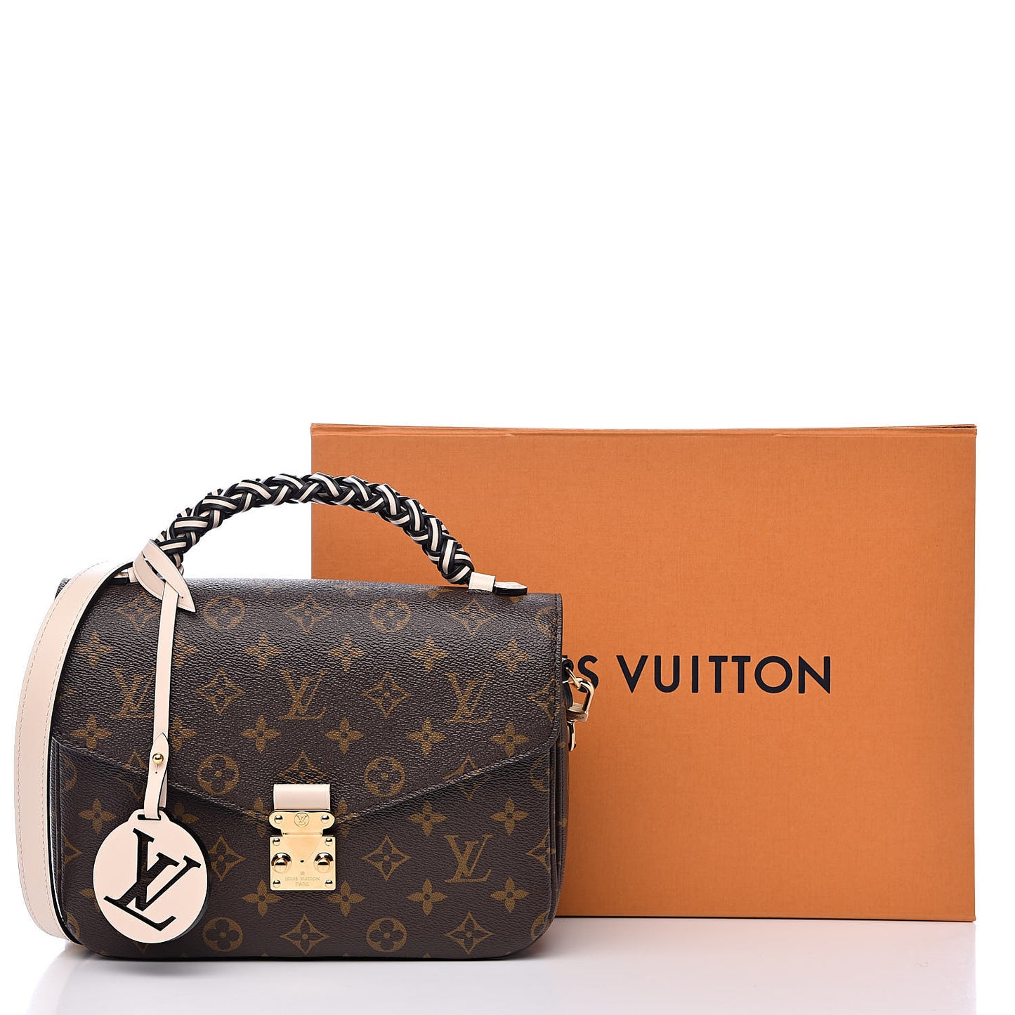 Monogram Braided Pochette Metis Creme Beige