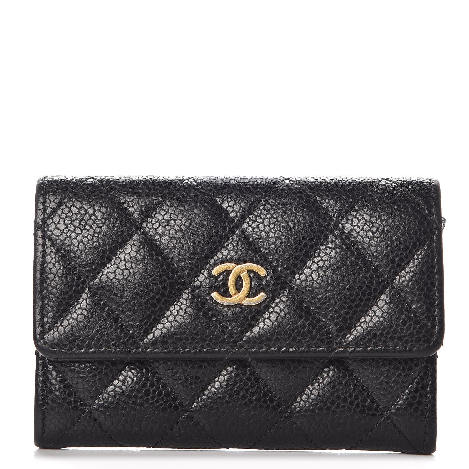 Chanel Caviar Quilted Flap Card Holder Black 1 of 8