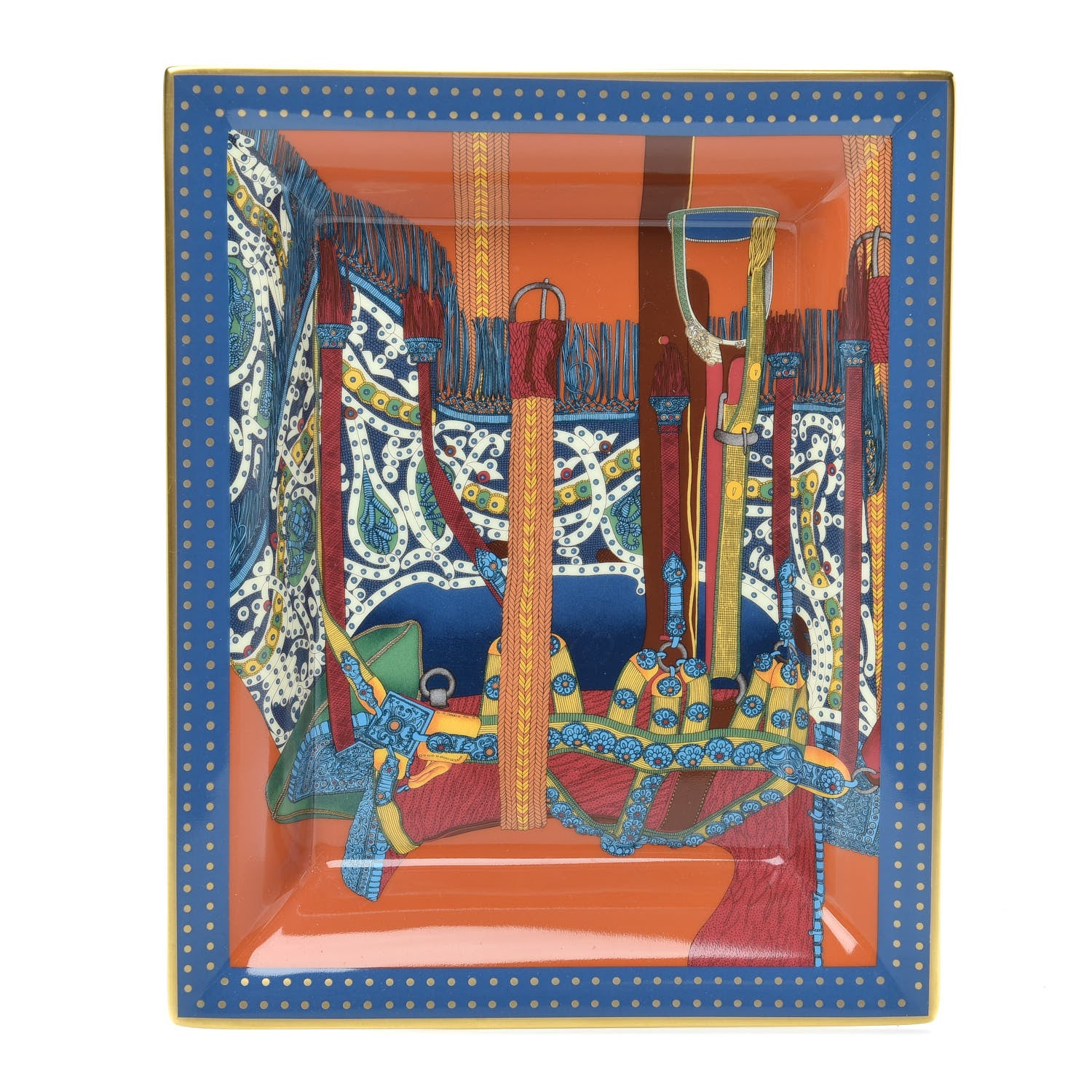 Hermes Porcelain Selle De Dignitaire Change Tray 1 of 4
