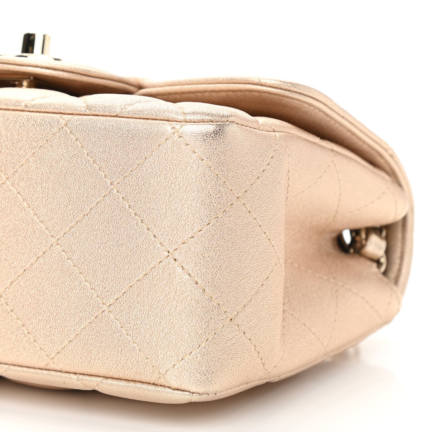 Chanel Metallic Lambskin Quilted Mini Square Flap Gold 9 of 9